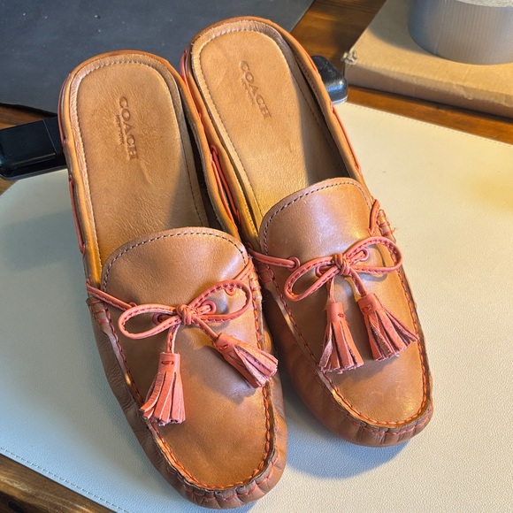 Coach Shoes - Coach Women's Brown Leather Moccasins with Tassels